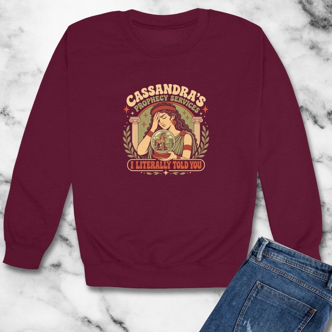 Cassandra's Prophecy Services Unisex Heavy Crewneck Sweatshirt