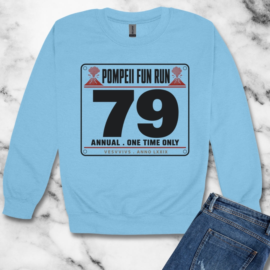 Pompeii Fun Run Race Bib Unisex Heavy Crewneck Sweatshirt