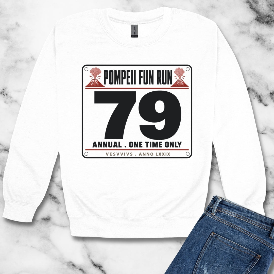 Pompeii Fun Run Race Bib Unisex Heavy Crewneck Sweatshirt