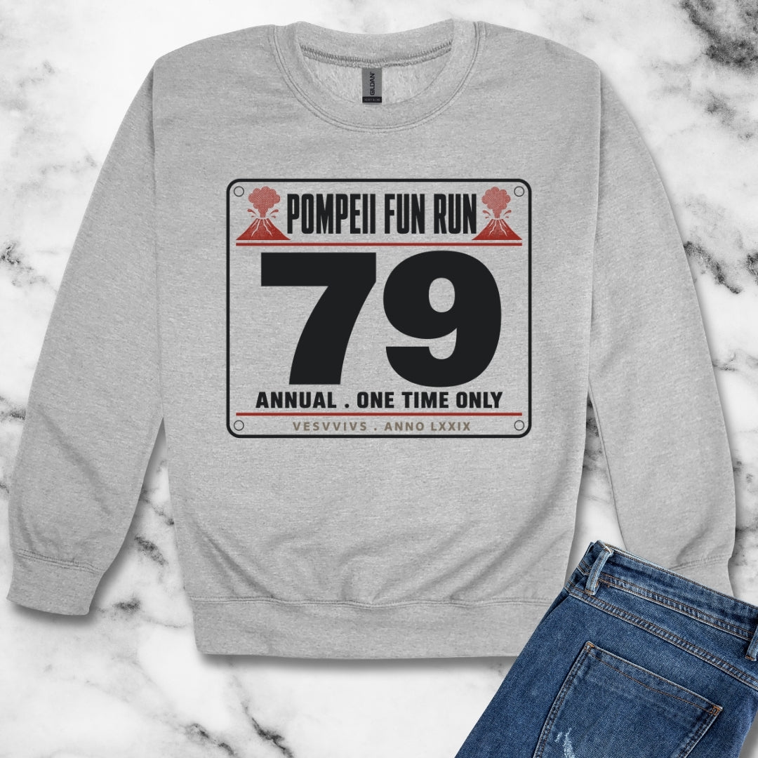 Pompeii Fun Run Race Bib Unisex Heavy Crewneck Sweatshirt