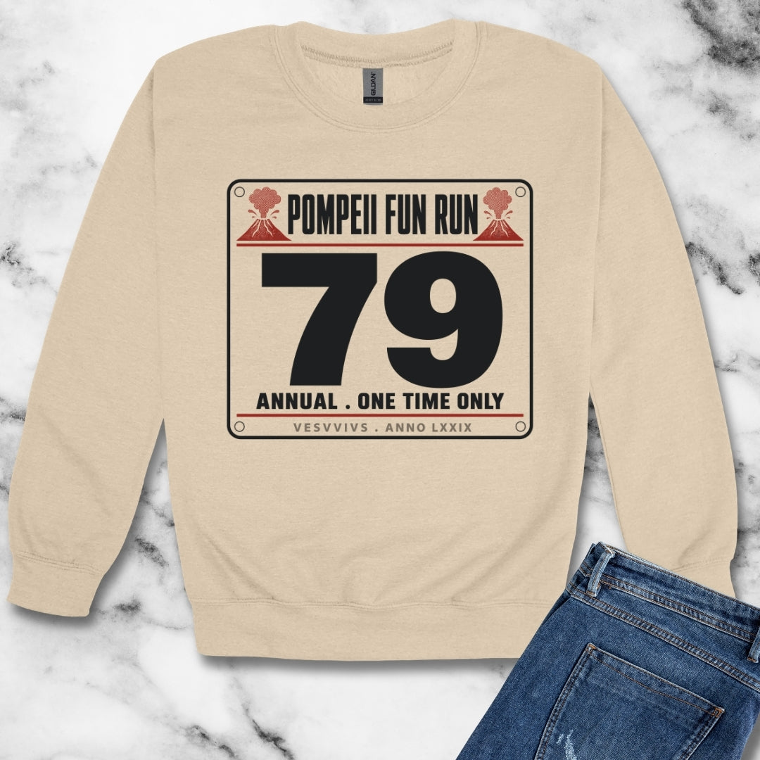 Pompeii Fun Run Race Bib Unisex Heavy Crewneck Sweatshirt