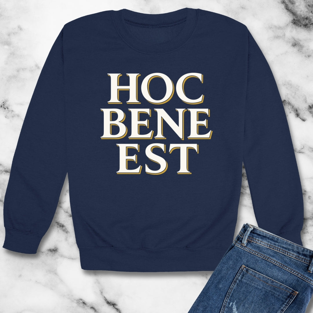 Hoc Bene Est This is Fine Latin Unisex Heavy Crewneck Sweatshirt