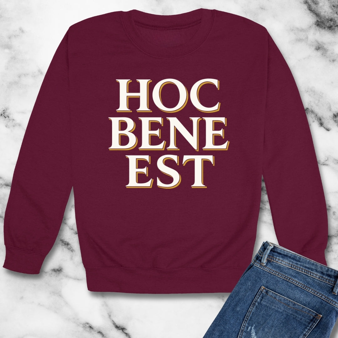 Hoc Bene Est This is Fine Latin Unisex Heavy Crewneck Sweatshirt