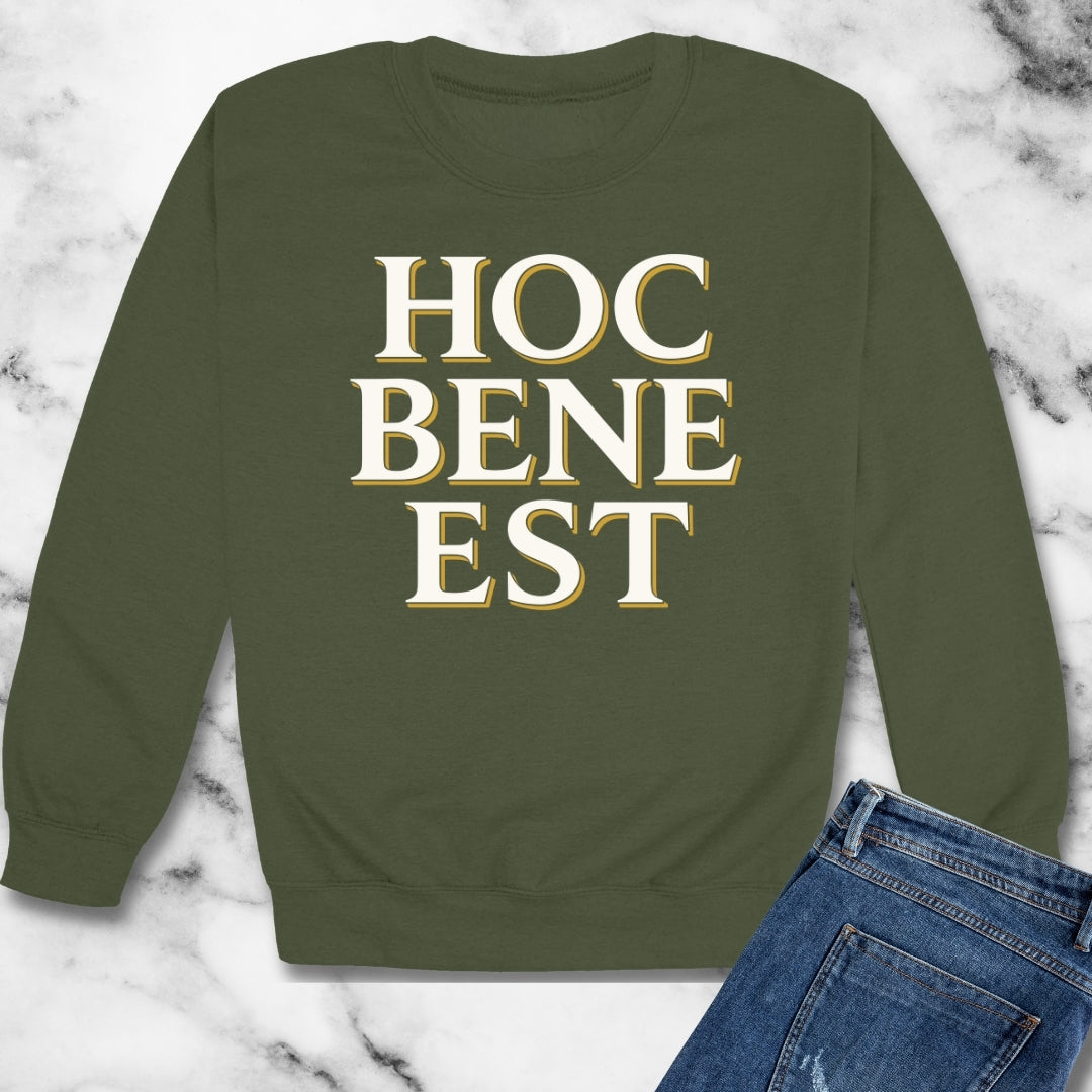 Hoc Bene Est This is Fine Latin Unisex Heavy Crewneck Sweatshirt