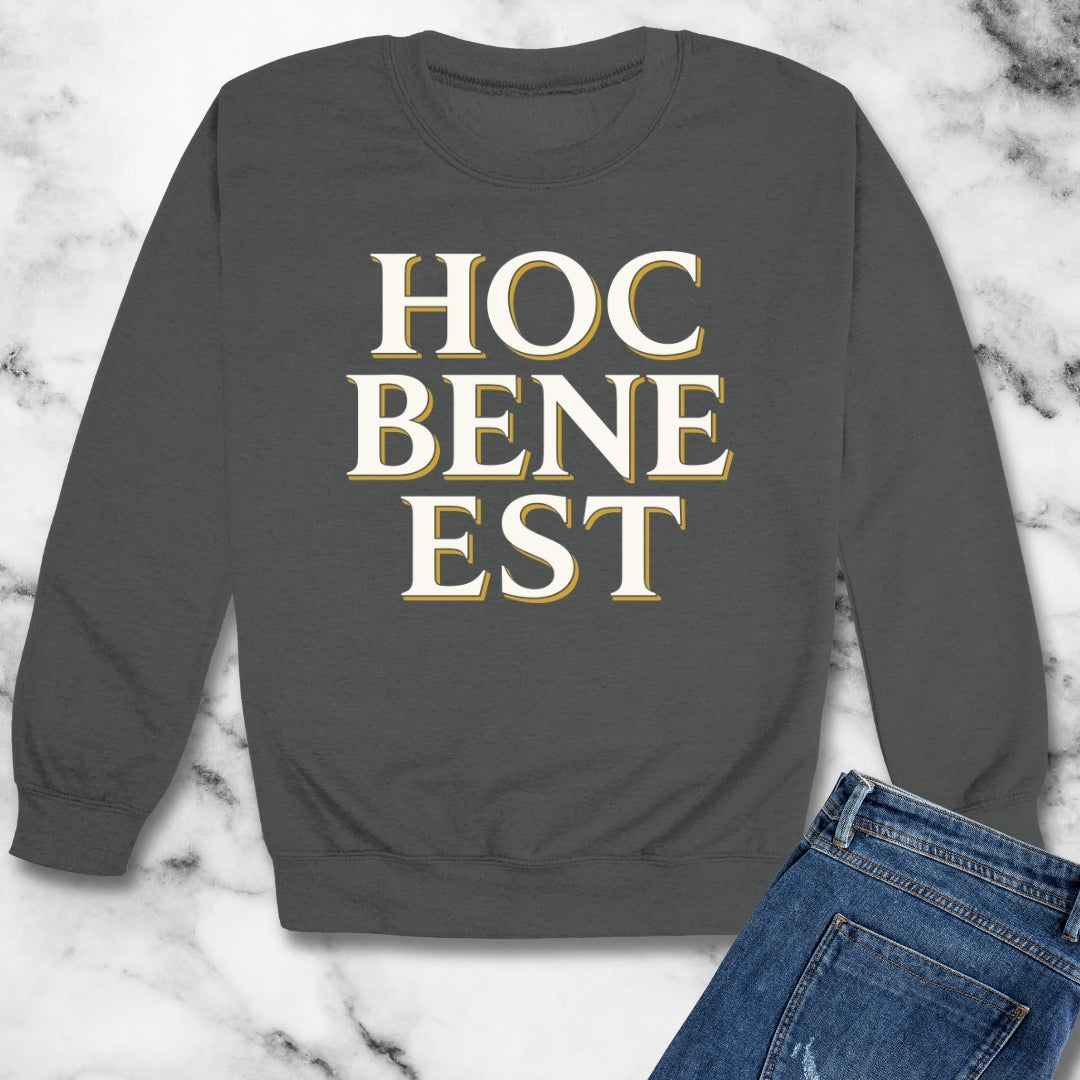 Hoc Bene Est This is Fine Latin Unisex Heavy Crewneck Sweatshirt