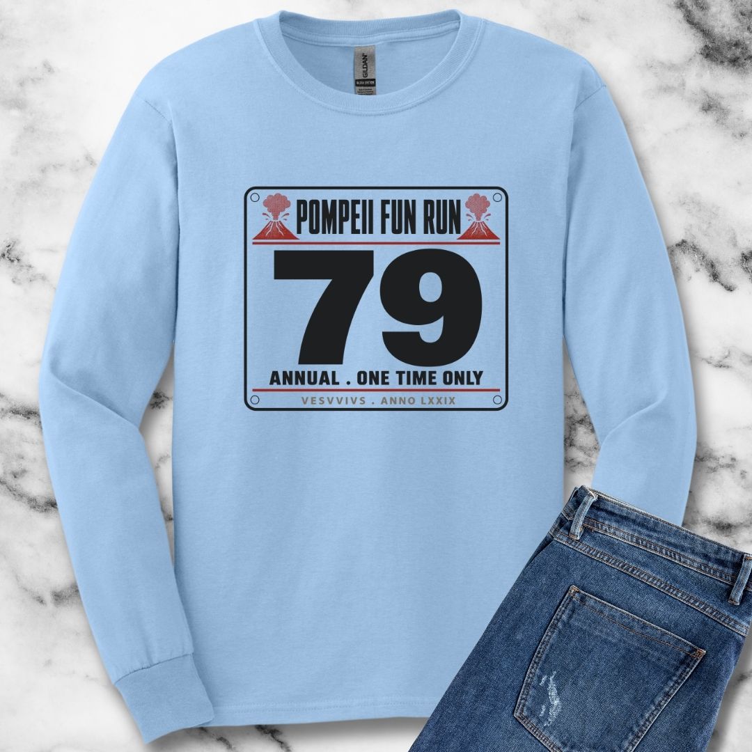 Pompeii Fun Run Race Bib Unisex Long Sleeve Tee