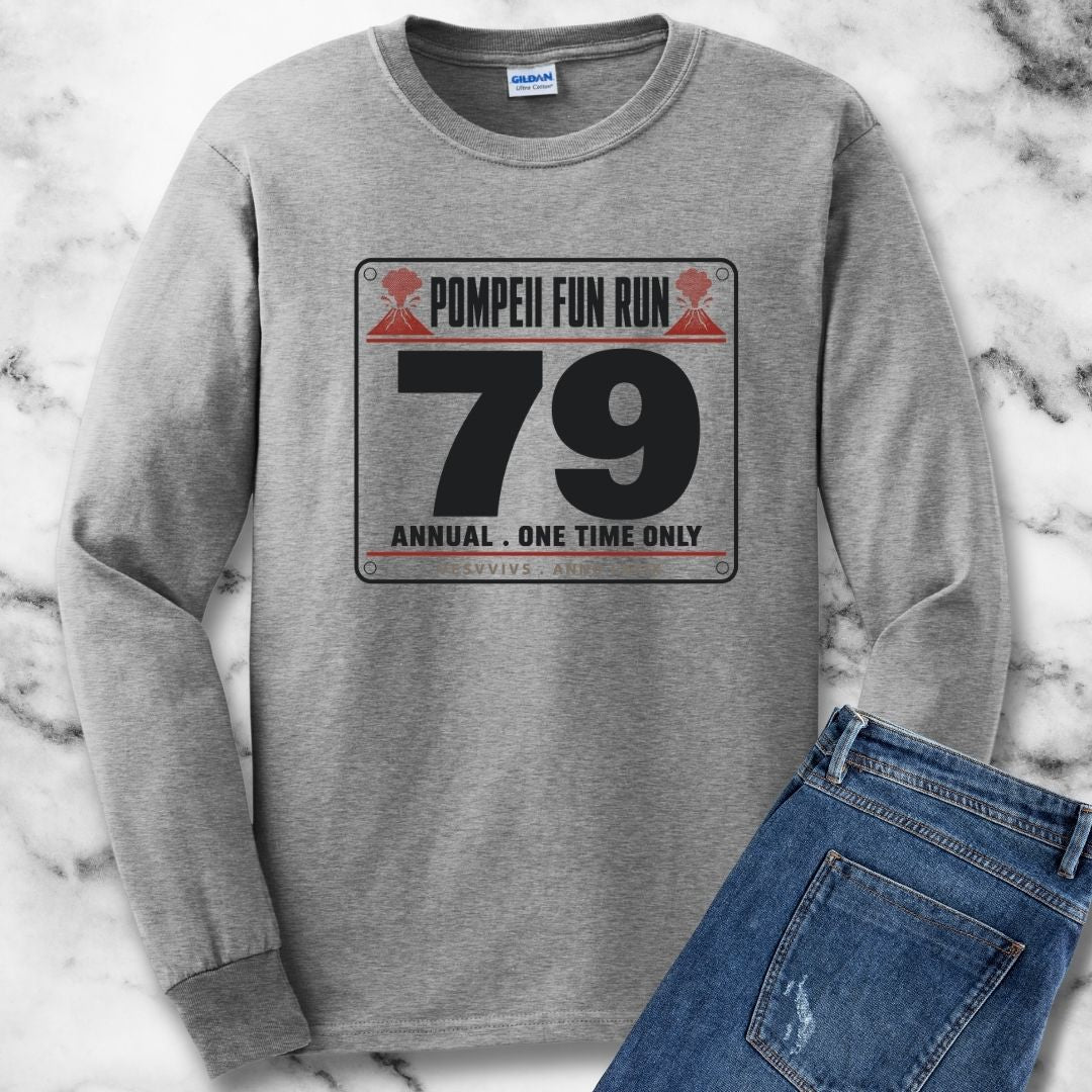 Pompeii Fun Run Race Bib Unisex Long Sleeve Tee