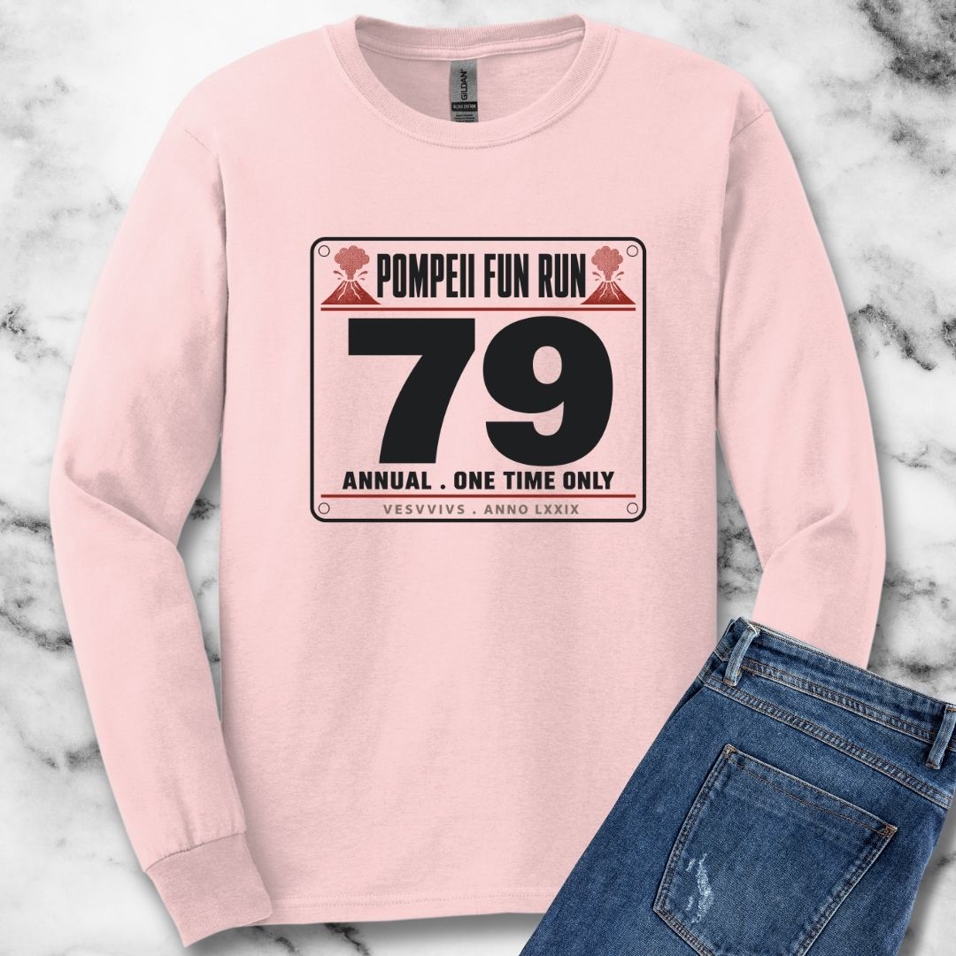 Pompeii Fun Run Race Bib Unisex Long Sleeve Tee
