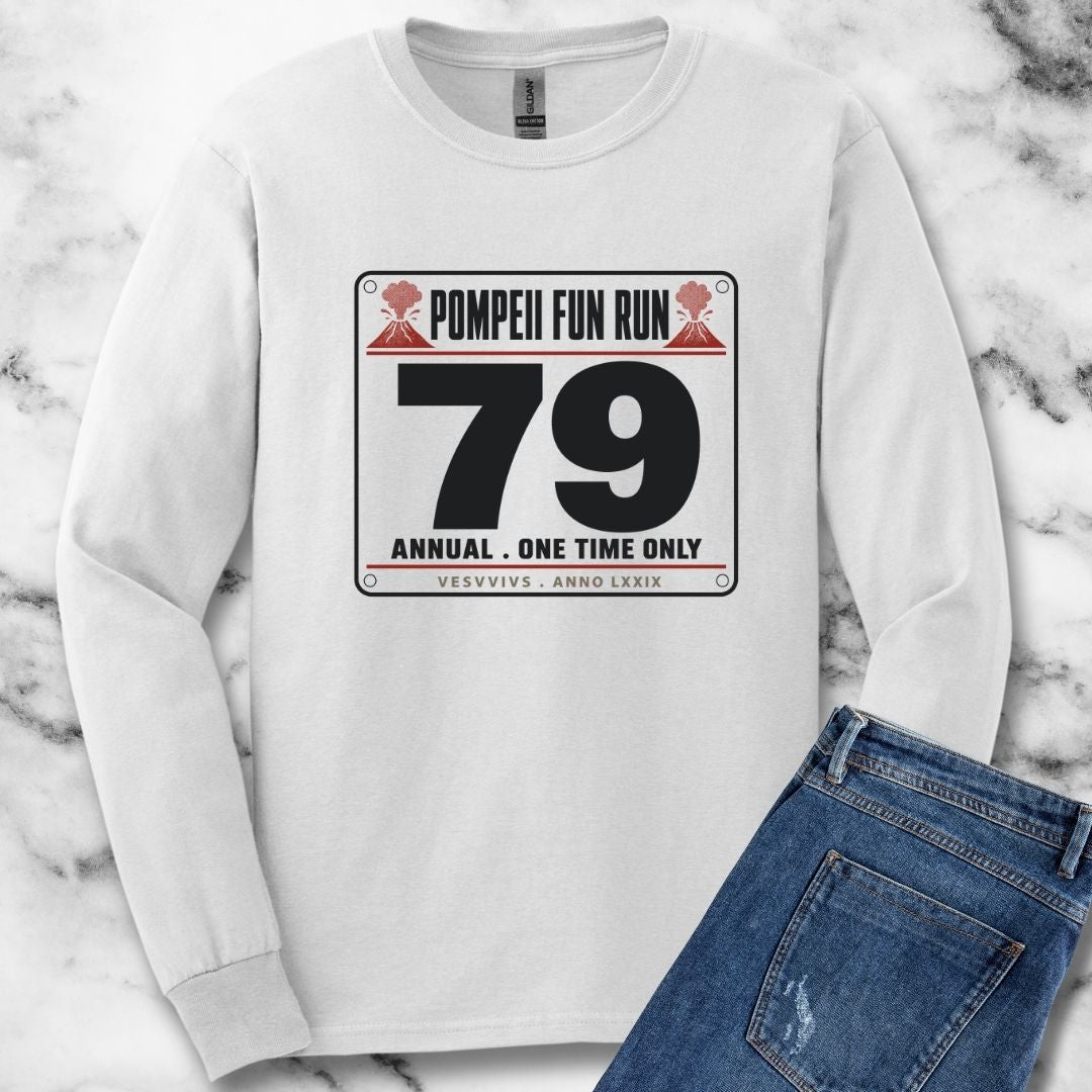 Pompeii Fun Run Race Bib Unisex Long Sleeve Tee