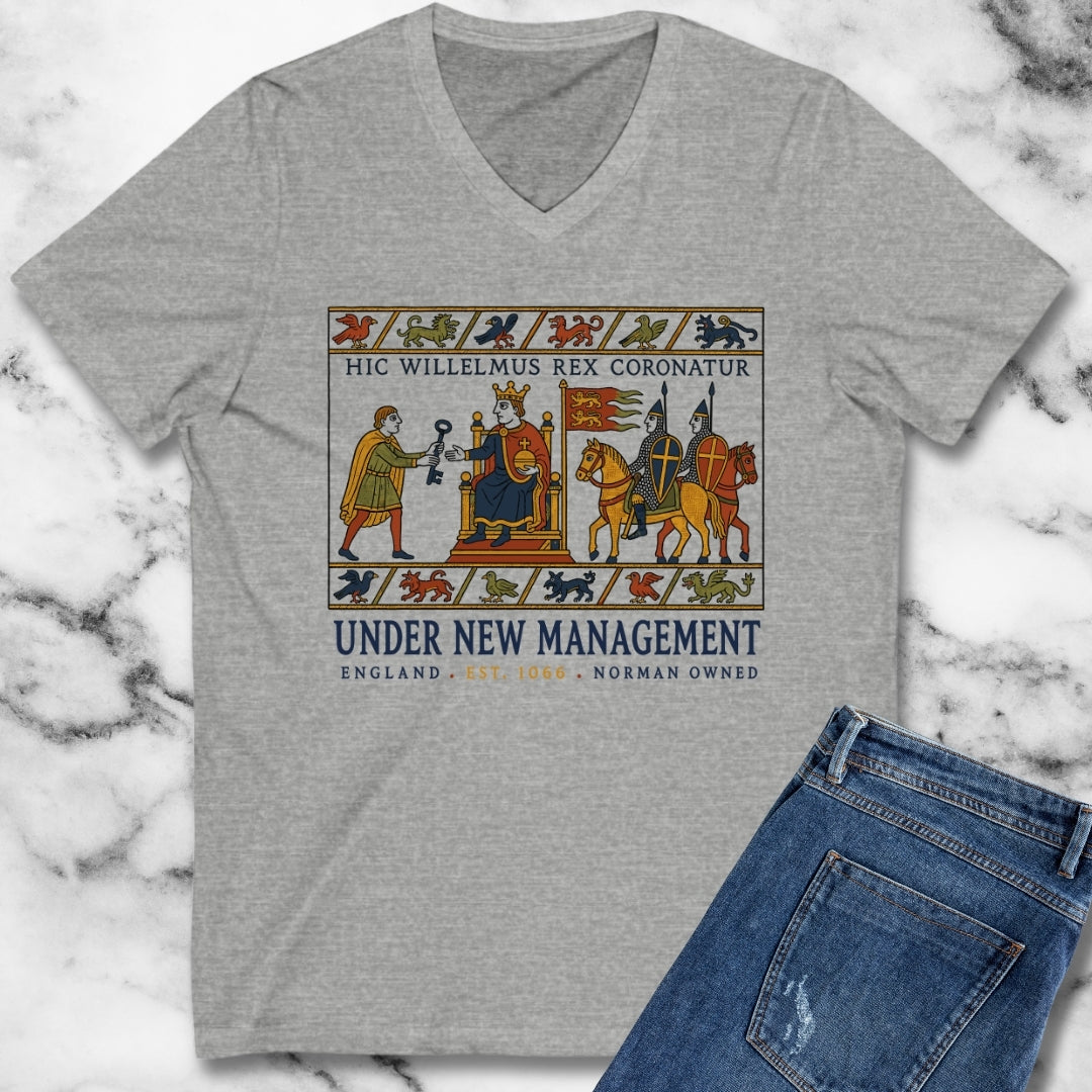 Bayeux Tapestry Under New Management Normans V-neck