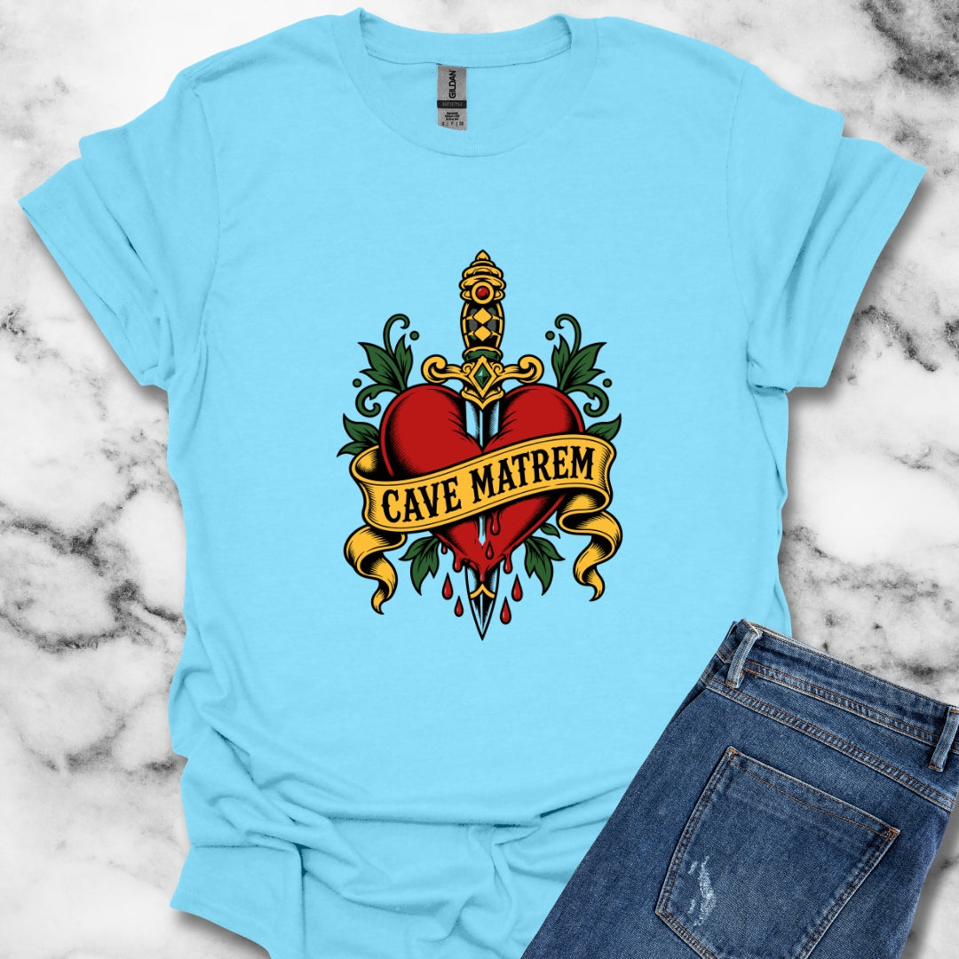 Cave Matrem Beware Mother Tattoo Style T-Shirt