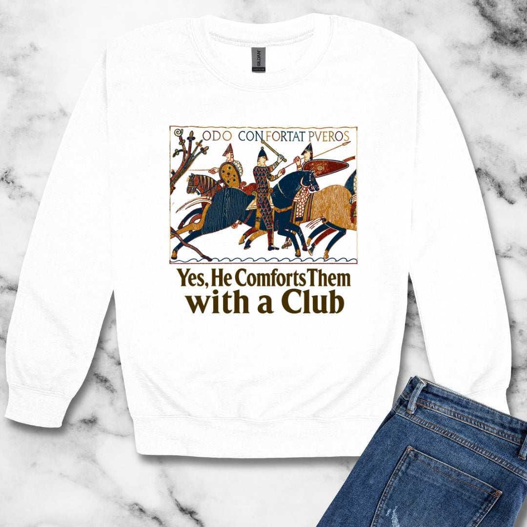 Odo Comforts Them With Club Tapestry Unisex Heavy Crewneck Sweatshirt