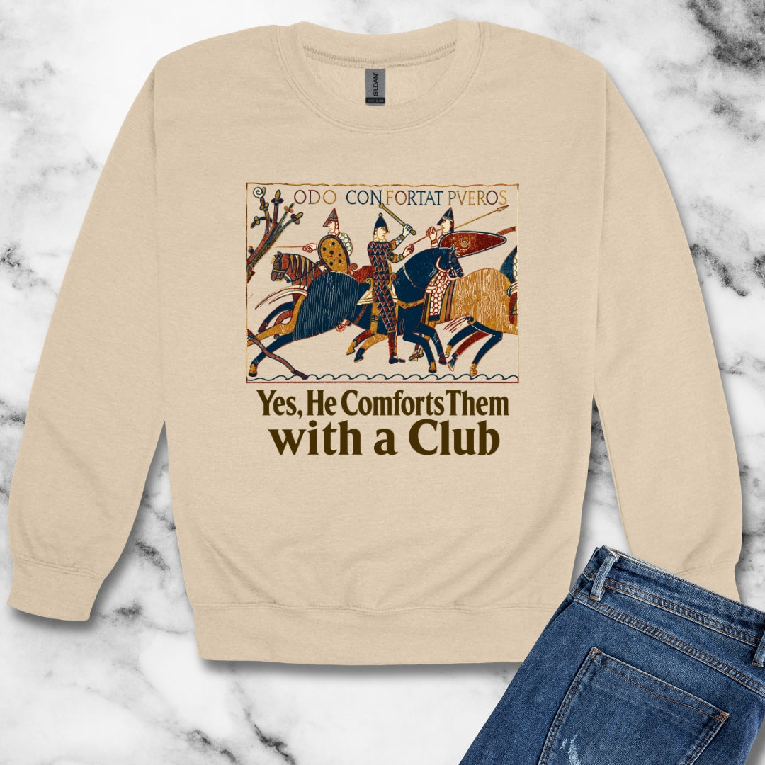 Odo Comforts Them With Club Tapestry Unisex Heavy Crewneck Sweatshirt