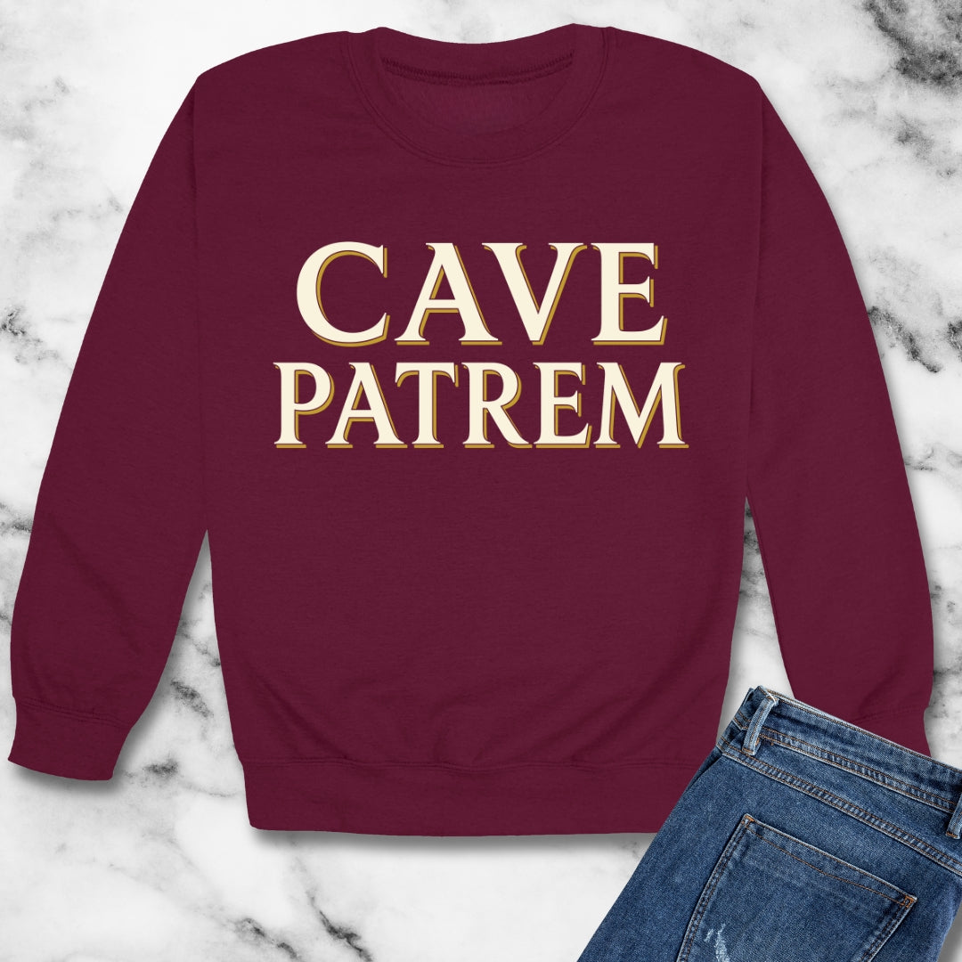 Cave Patrem Beware Father Unisex Heavy Crewneck Sweatshirt