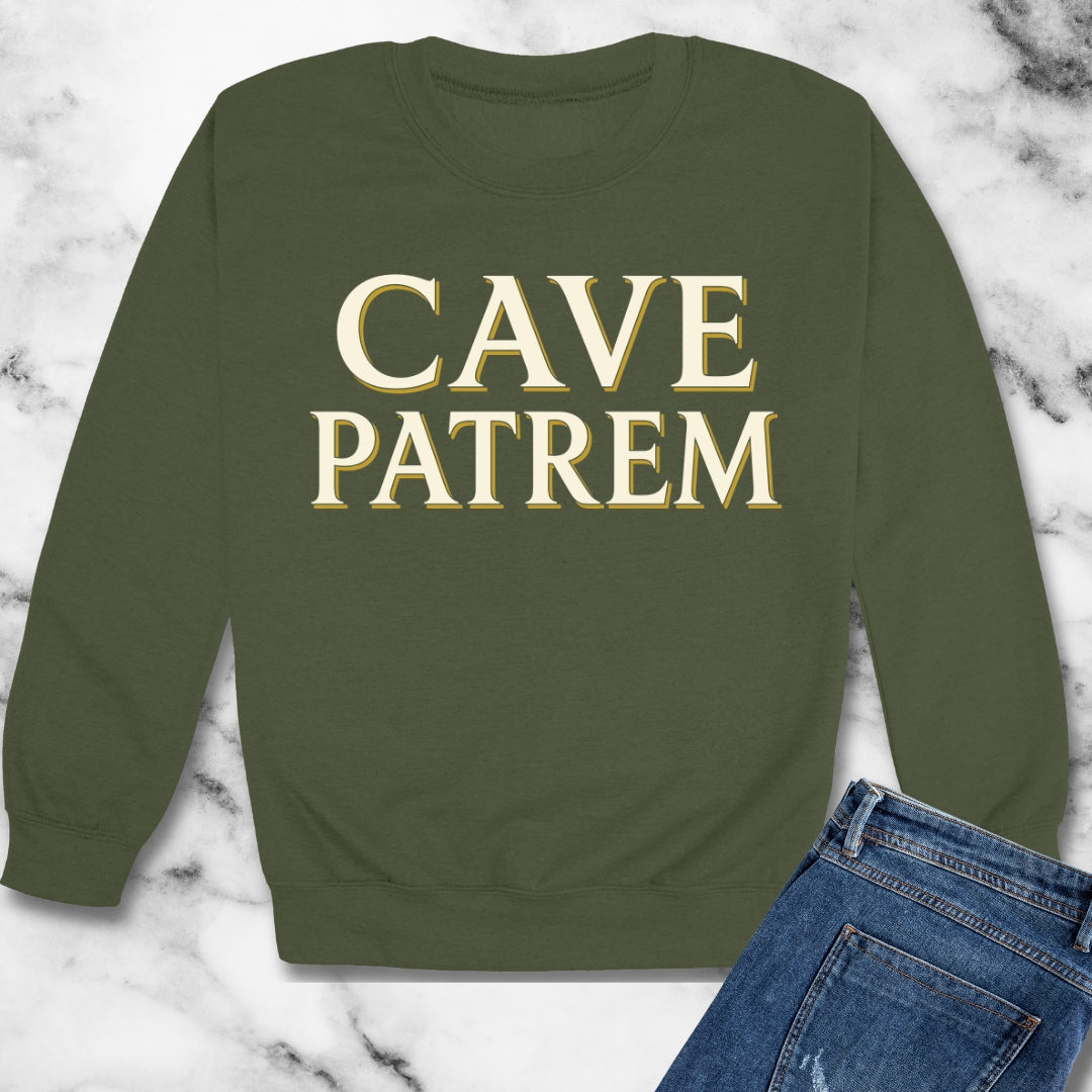 Cave Patrem Beware Father Unisex Heavy Crewneck Sweatshirt
