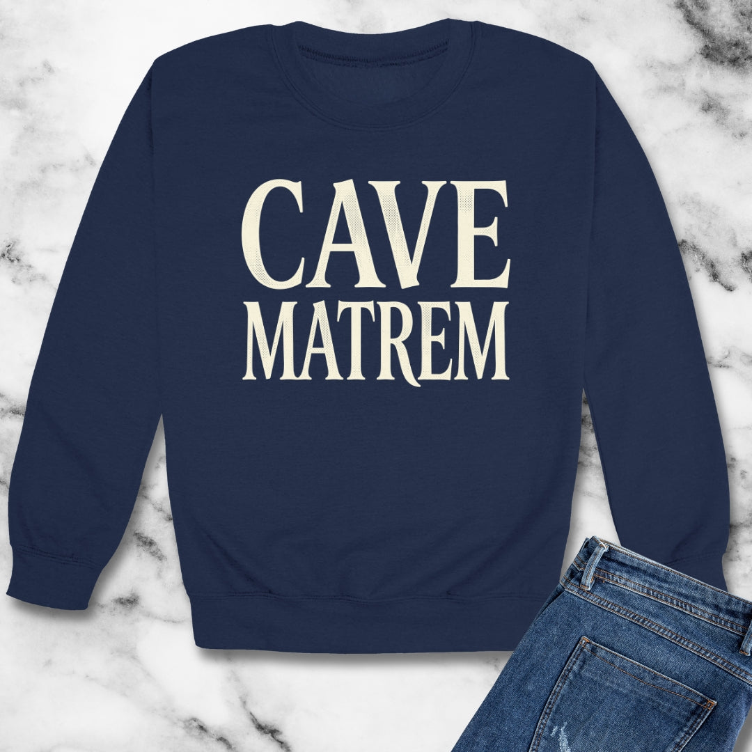 Cave Matrem Beware Mother Unisex Heavy Crewneck Sweatshirt