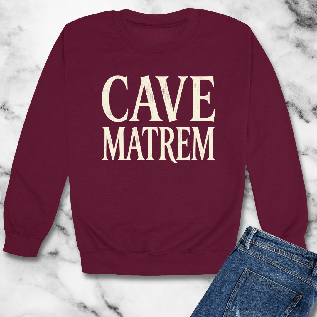 Cave Matrem Beware Mother Unisex Heavy Crewneck Sweatshirt
