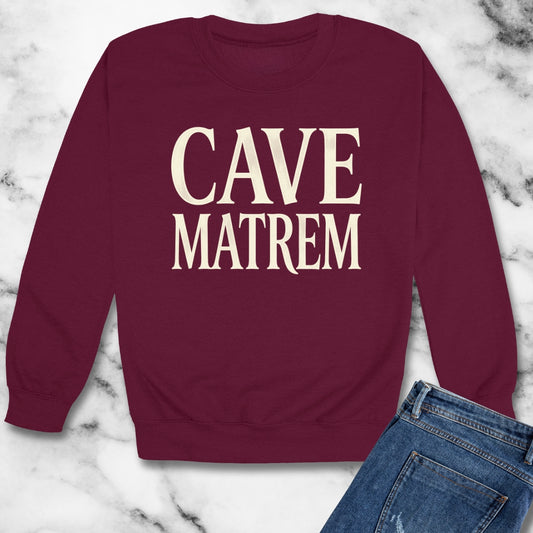 Cave Matrem Beware Mother Unisex Heavy Crewneck Sweatshirt
