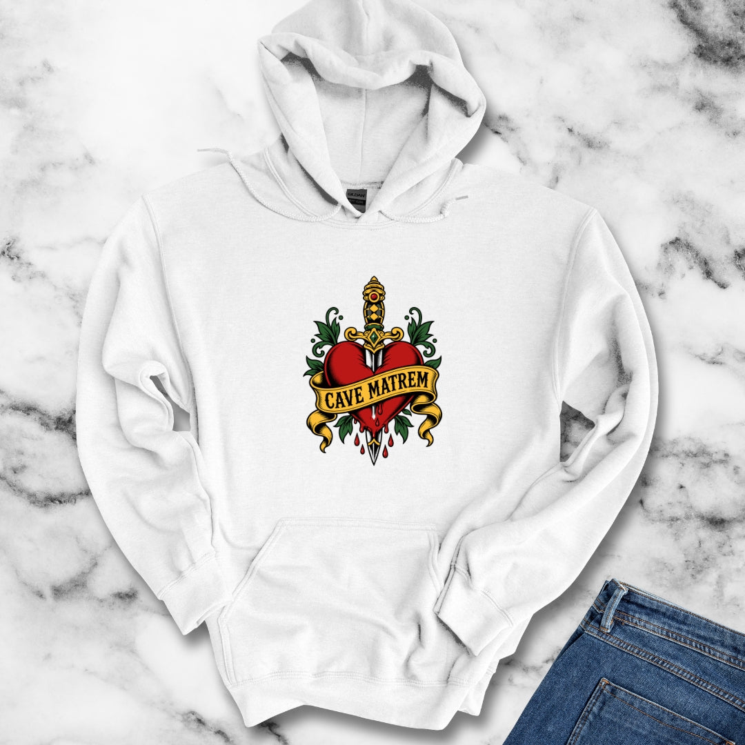 Cave Matrem Beware Mother Tattoo Style Hoodie