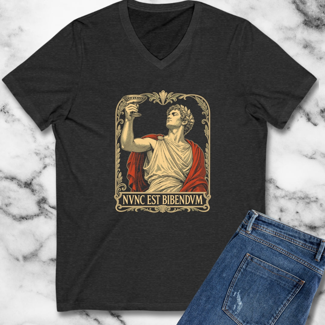 Nunc Est Bibendum Latin to Drink V-Neck
