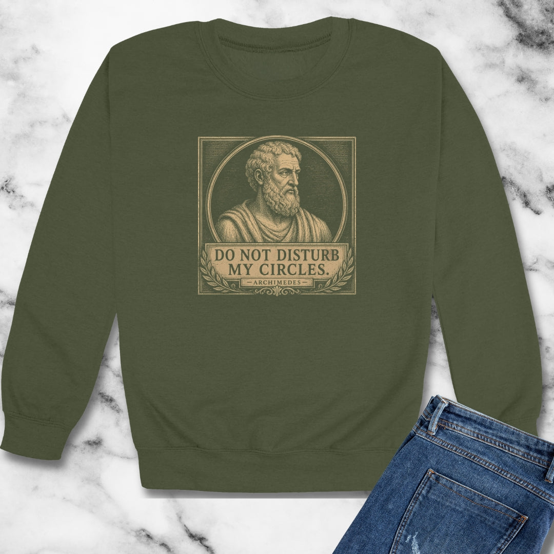 Do Not Disturb My Circles Archimedes Unisex Heavy Crewneck Sweatshirt
