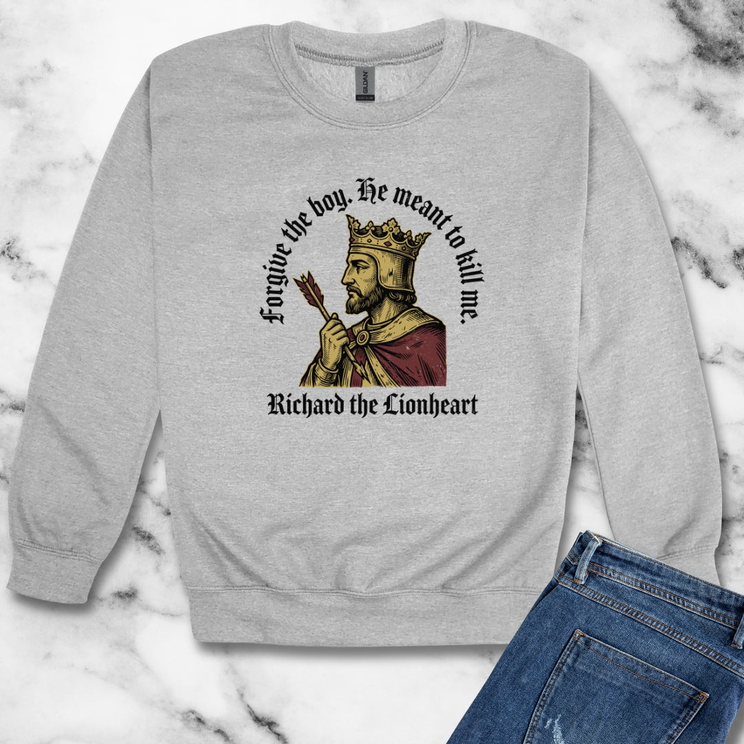 Forgive the Boy Richard the Lionheart Unisex Heavy Crewneck Sweatshirt