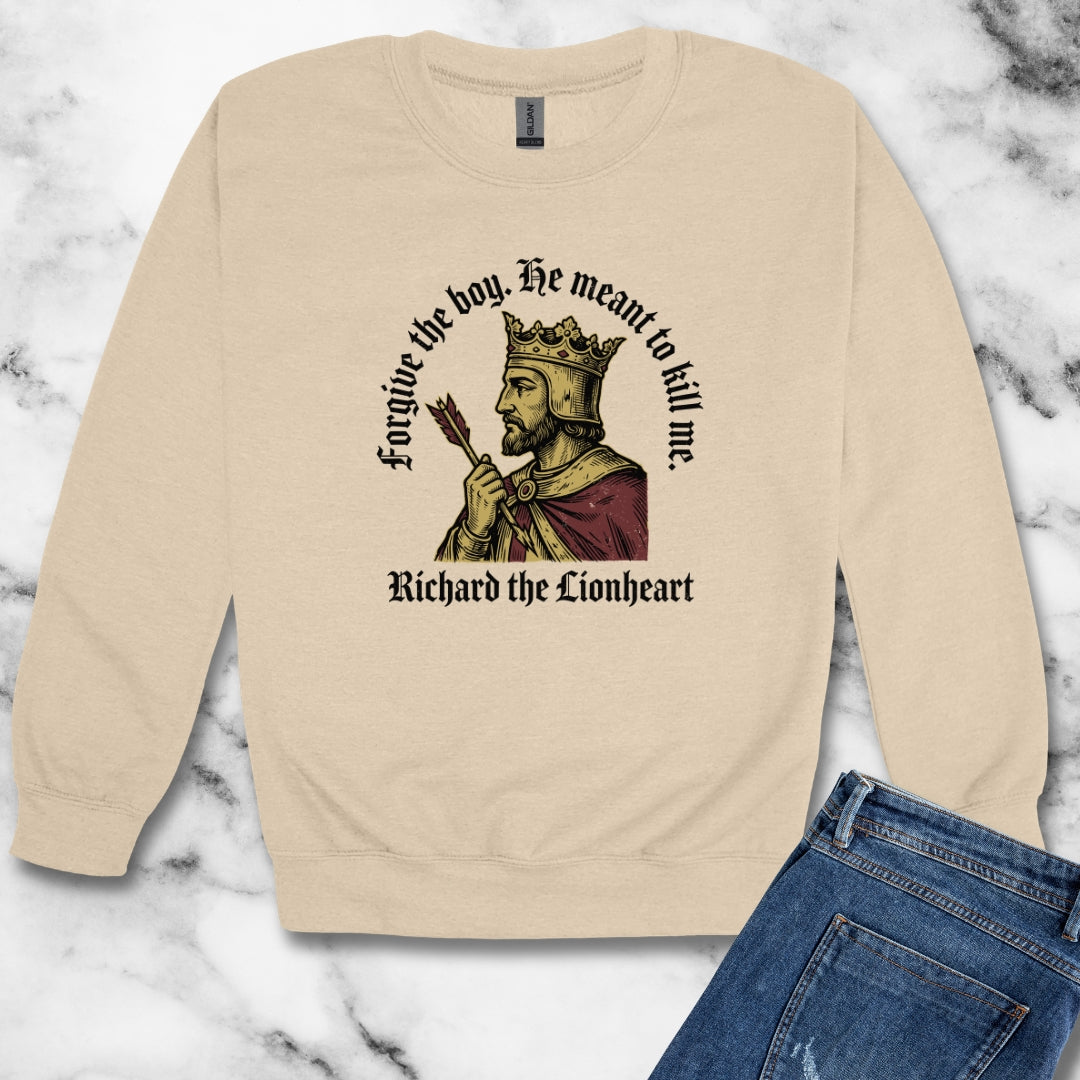 Forgive the Boy Richard the Lionheart Unisex Heavy Crewneck Sweatshirt