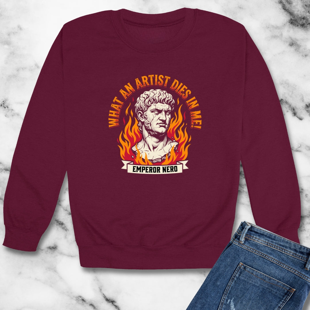 What an Artist Dies in Me Emperor Nero Unisex Heavy Crewneck Sweatshirt