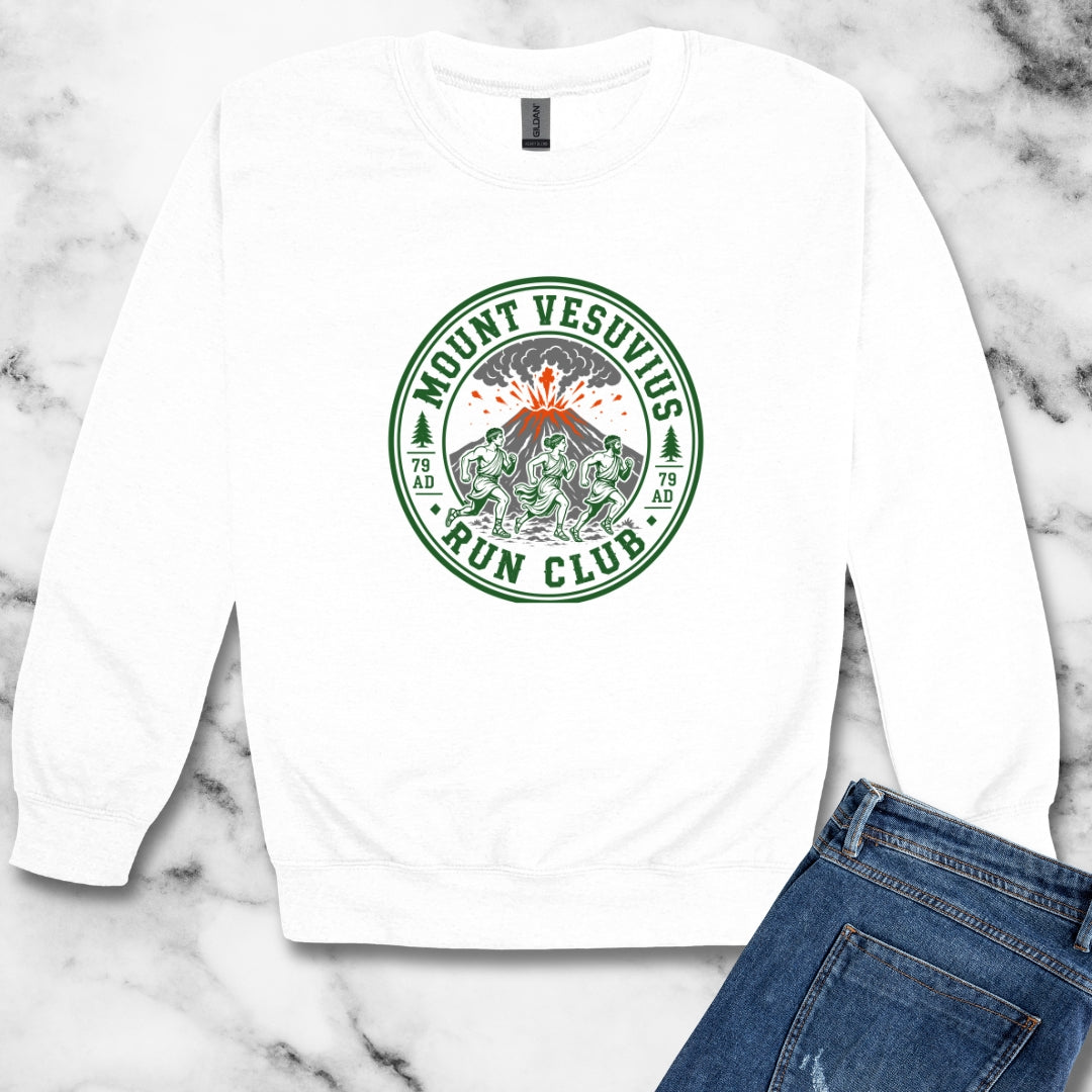 Mount Vesuvius Run Club Pompeii Unisex Heavy Crewneck Sweatshirt