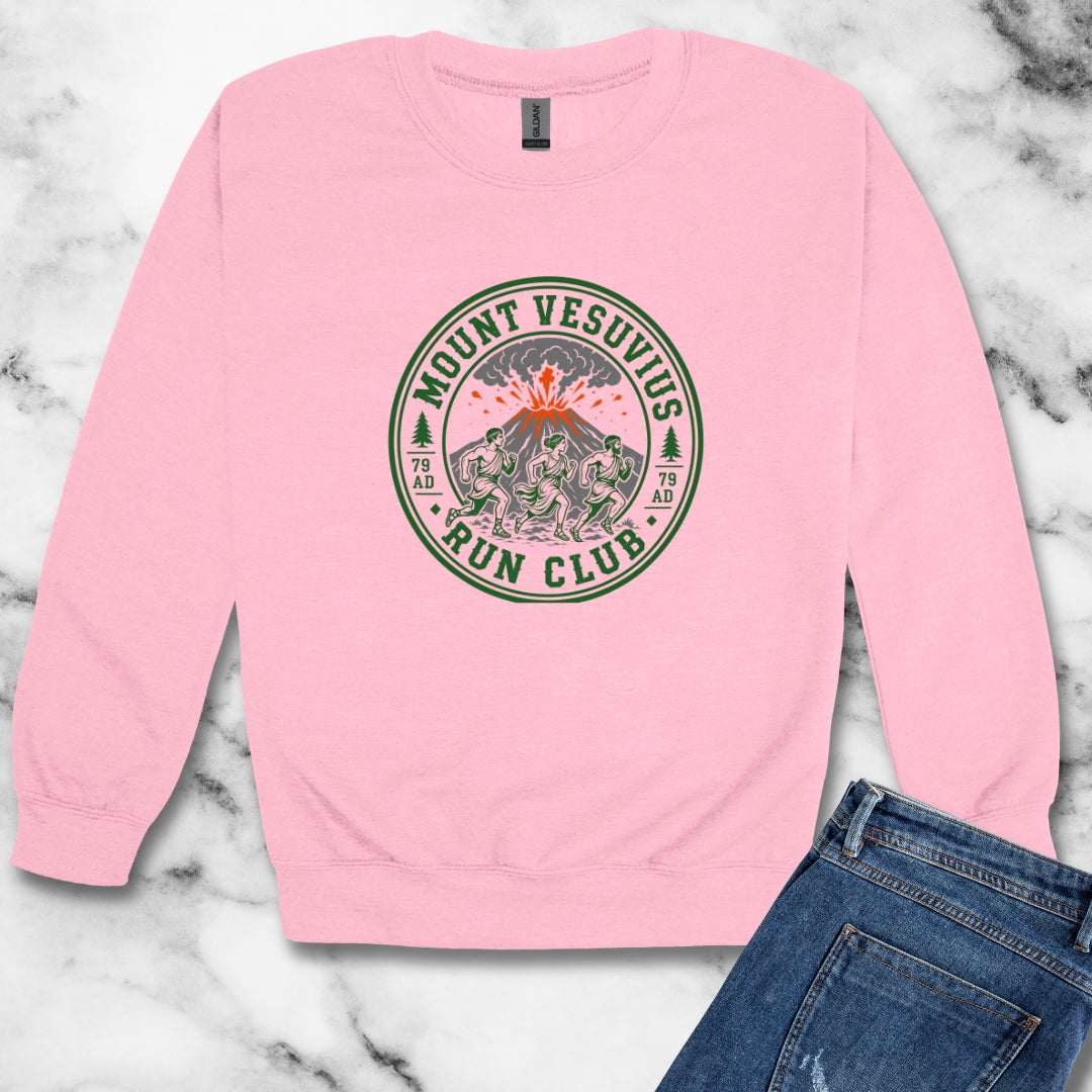 Mount Vesuvius Run Club Pompeii Unisex Heavy Crewneck Sweatshirt