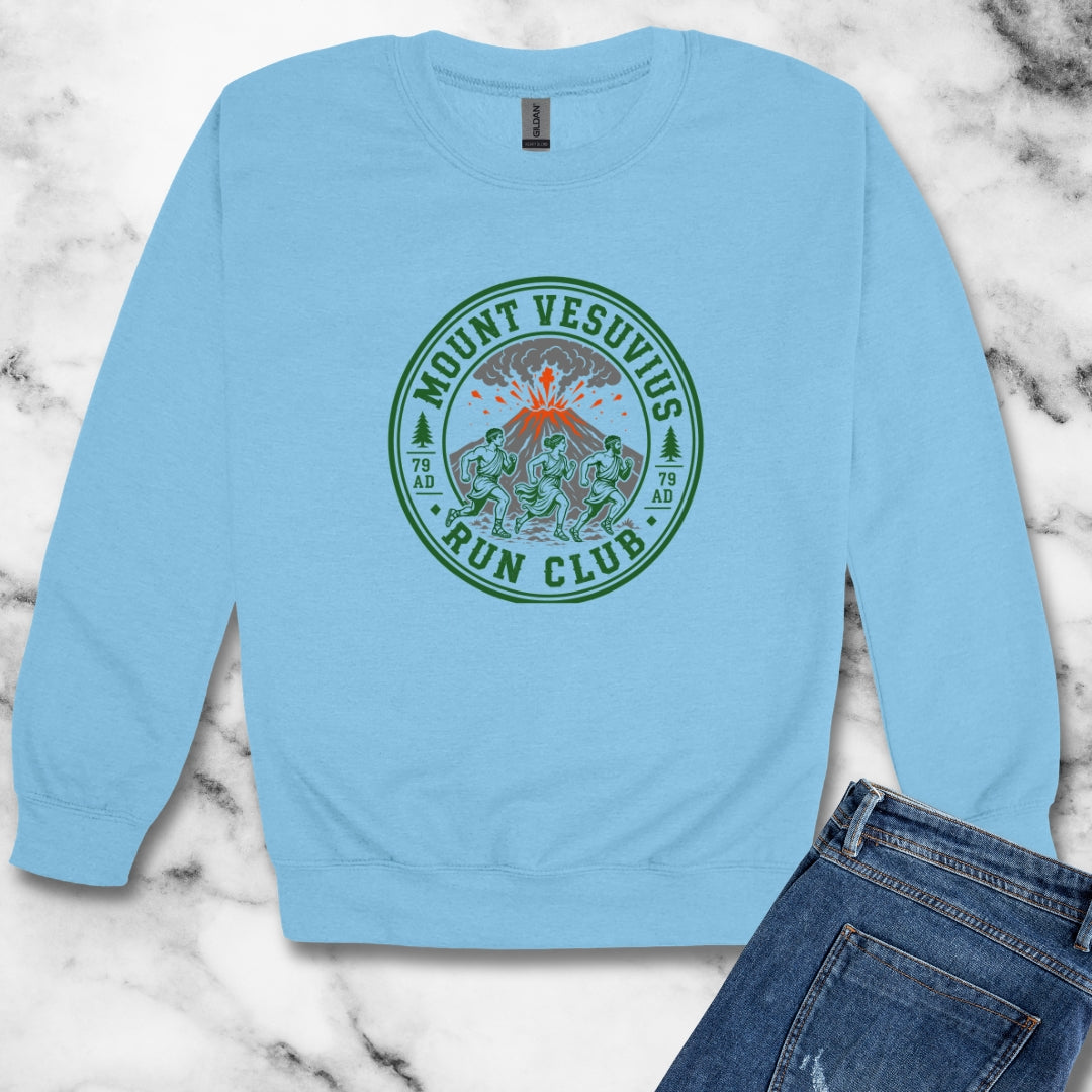 Mount Vesuvius Run Club Pompeii Unisex Heavy Crewneck Sweatshirt