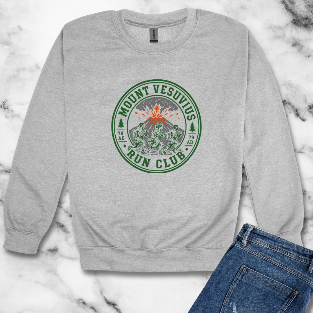 Mount Vesuvius Run Club Pompeii Unisex Heavy Crewneck Sweatshirt