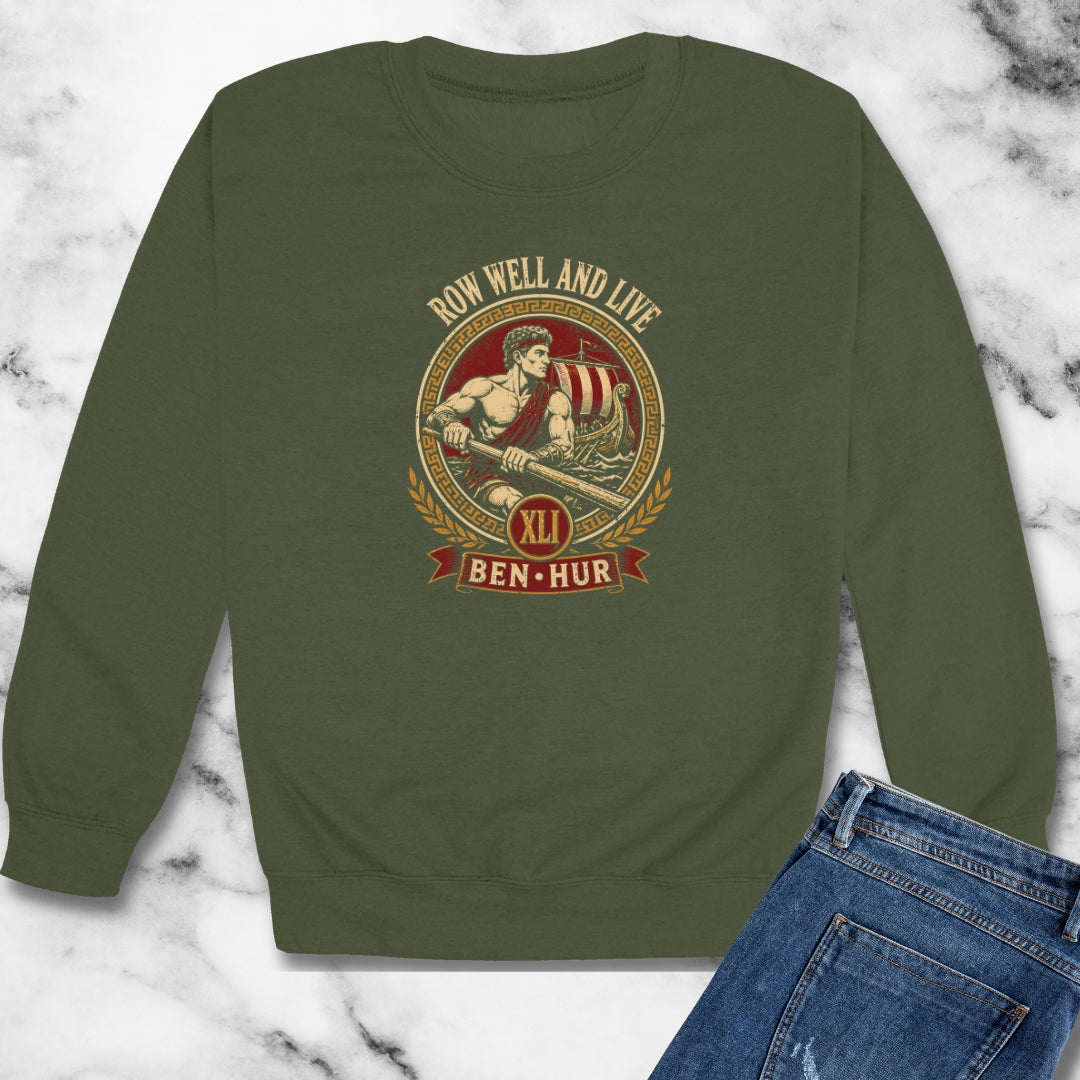 Row Well and Live Ben Hur 41 Unisex Heavy Crewneck Sweatshirt