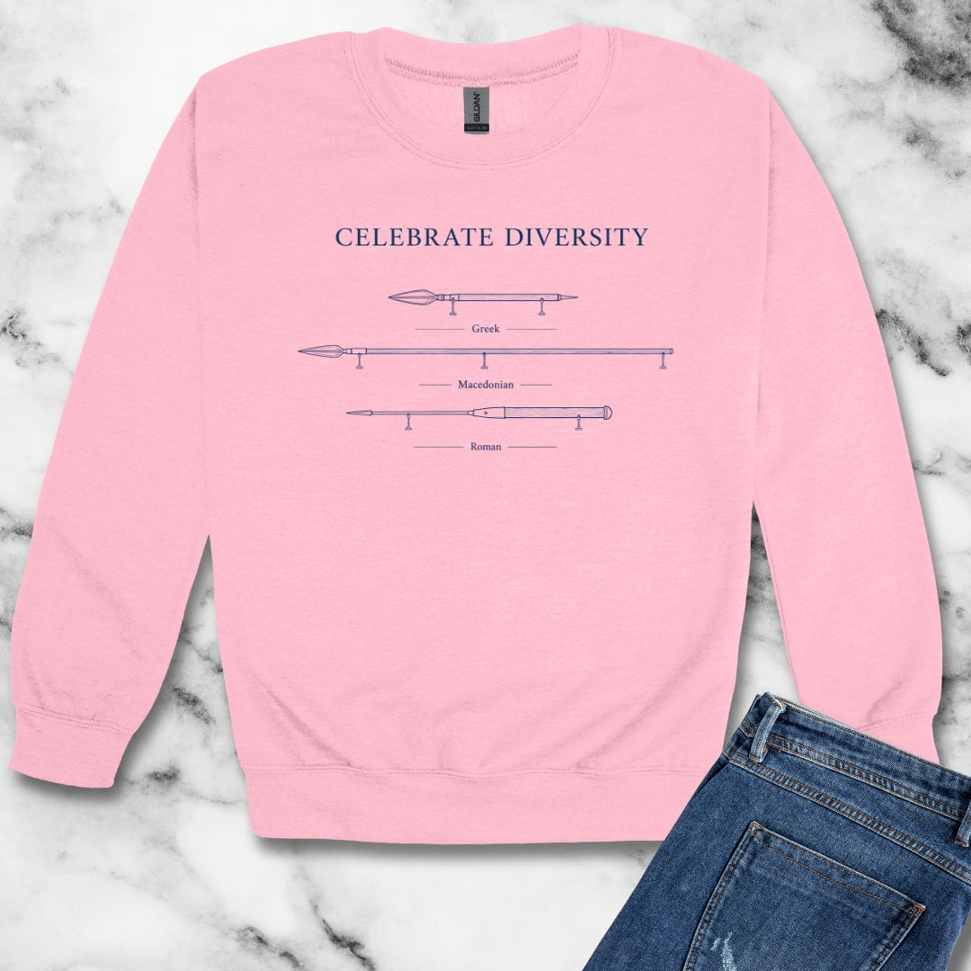 Celebrate Diversity Roman Greek Macedonian Spears Unisex Heavy Crewneck Sweatshirt