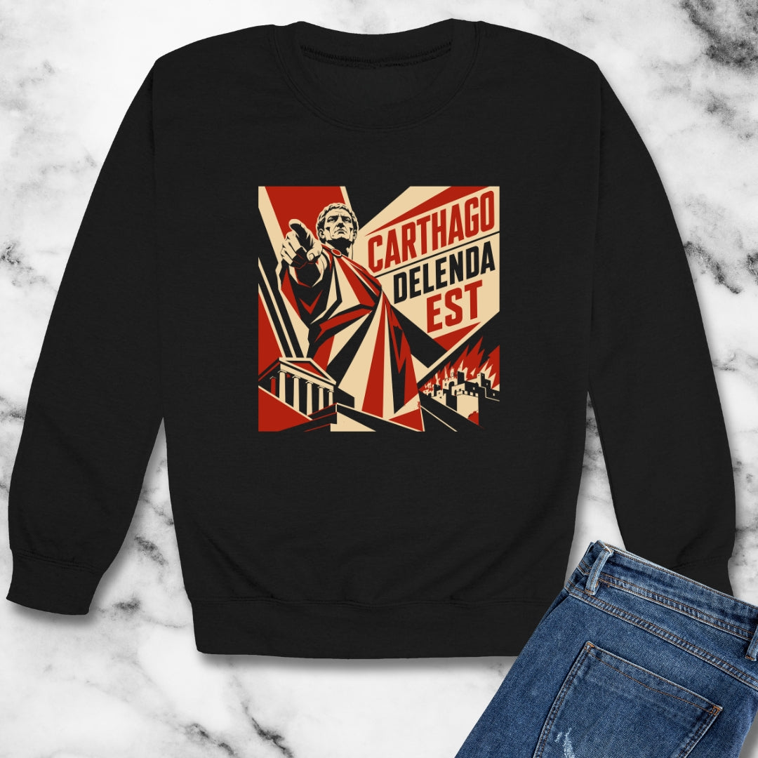 Carthago Delenda Est Propaganda Style Unisex Heavy Crewneck Sweatshirt