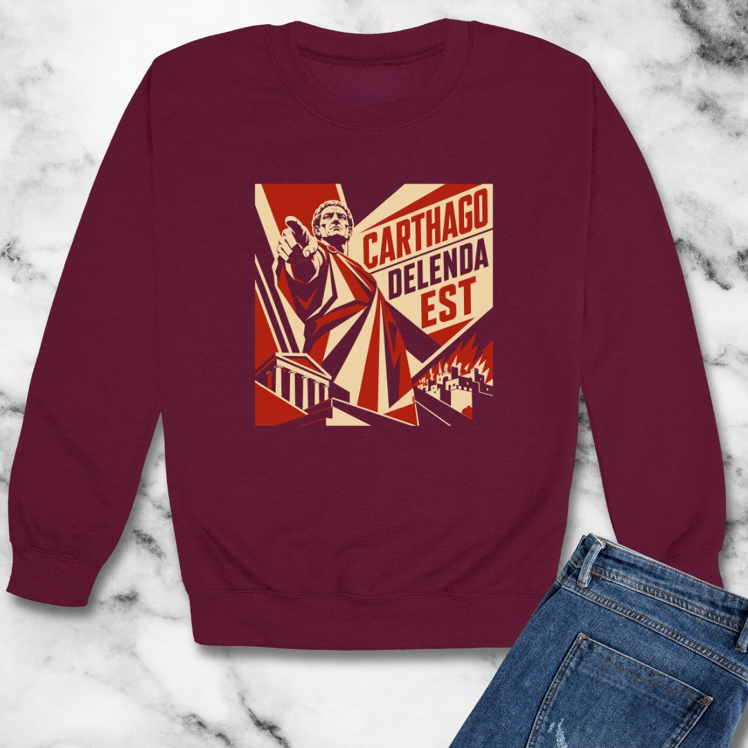 Carthago Delenda Est Propaganda Style Unisex Heavy Crewneck Sweatshirt