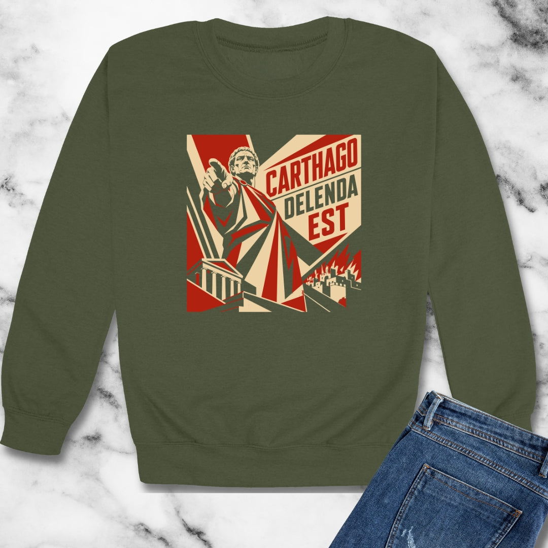Carthago Delenda Est Propaganda Style Unisex Heavy Crewneck Sweatshirt