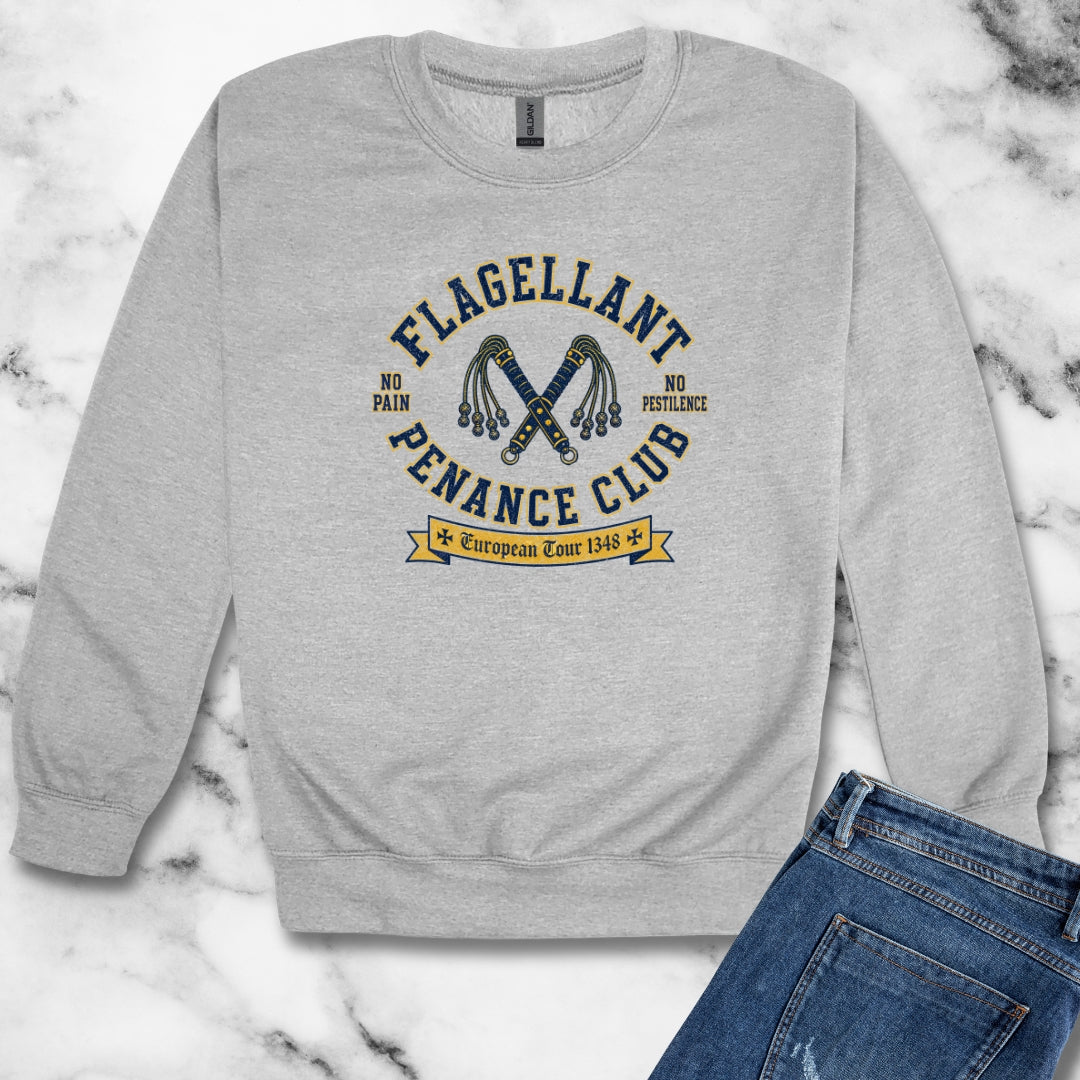 Flagellant Penance Club No Pain No Plague Unisex Heavy Crewneck Sweatshirt