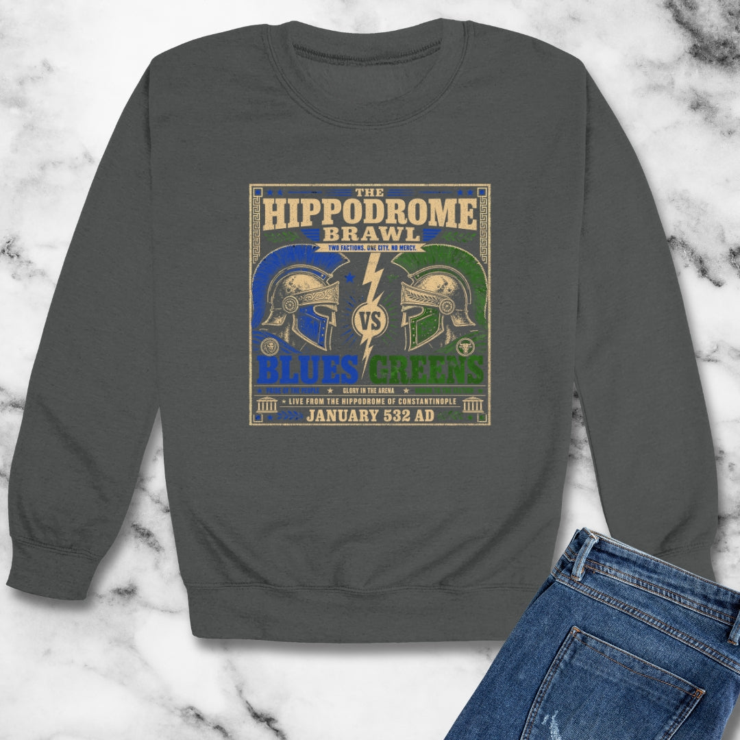 Nika Riots Blues vs Greens  Unisex Heavy Crewneck Sweatshirt
