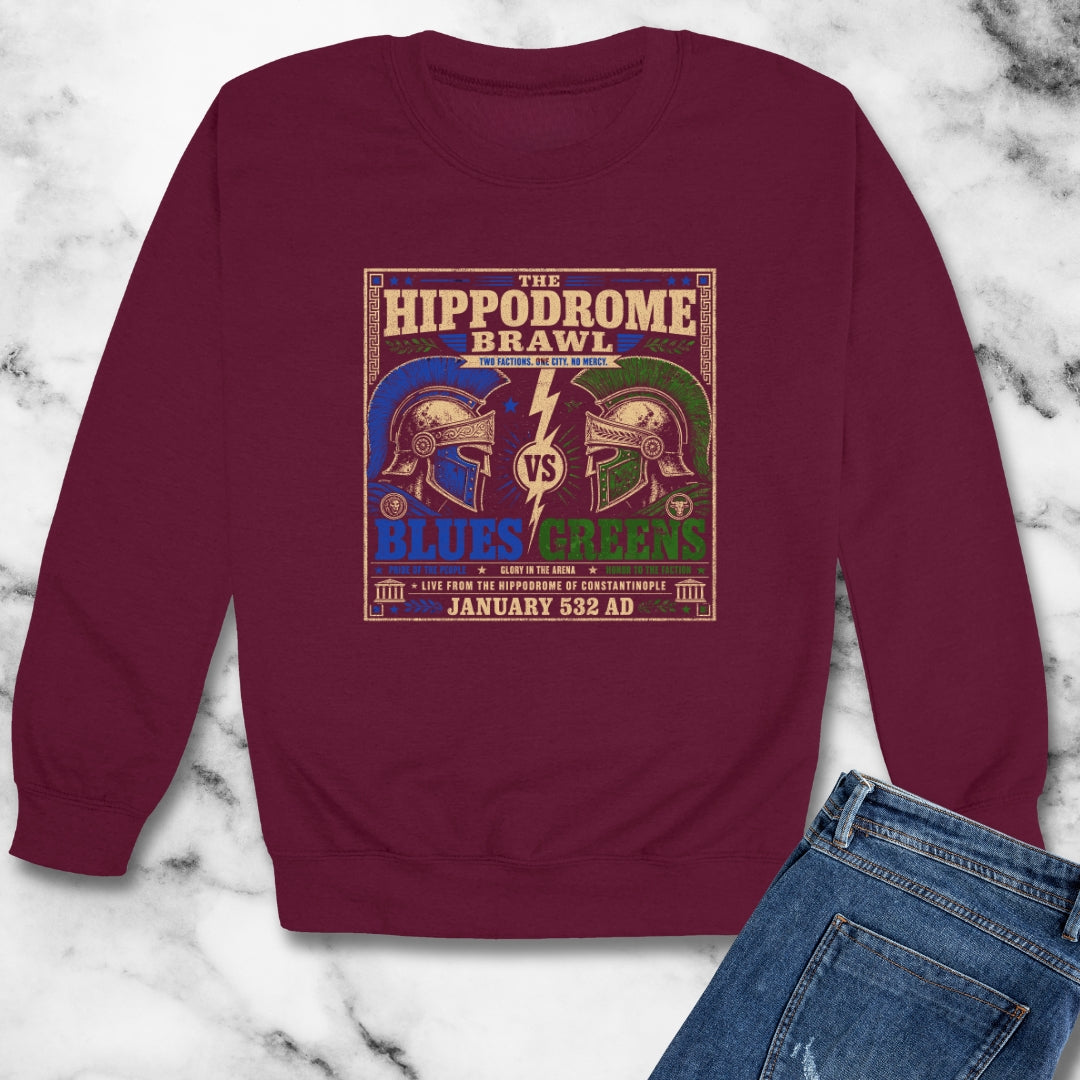 Nika Riots Blues vs Greens  Unisex Heavy Crewneck Sweatshirt