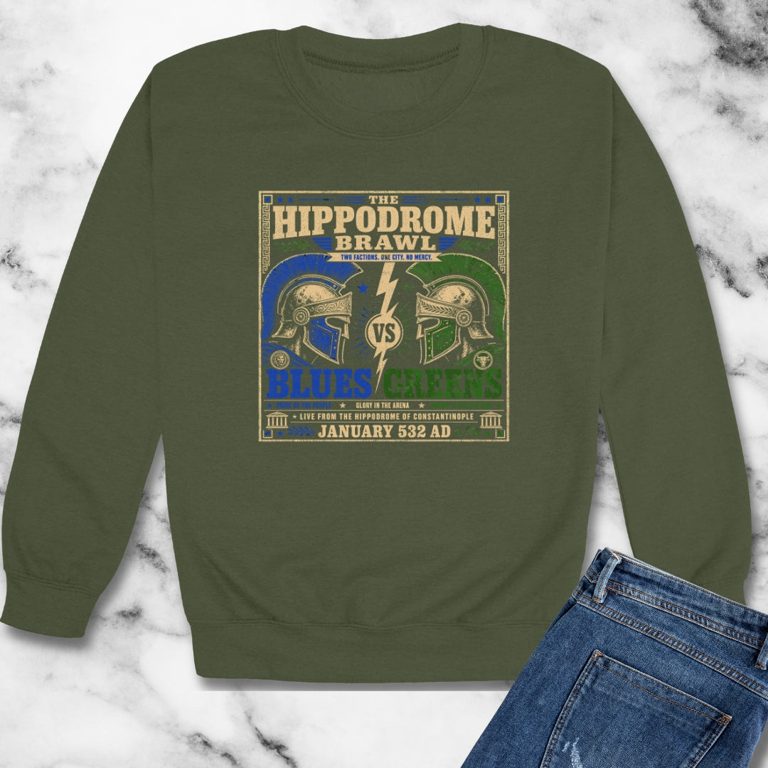 Nika Riots Blues vs Greens  Unisex Heavy Crewneck Sweatshirt