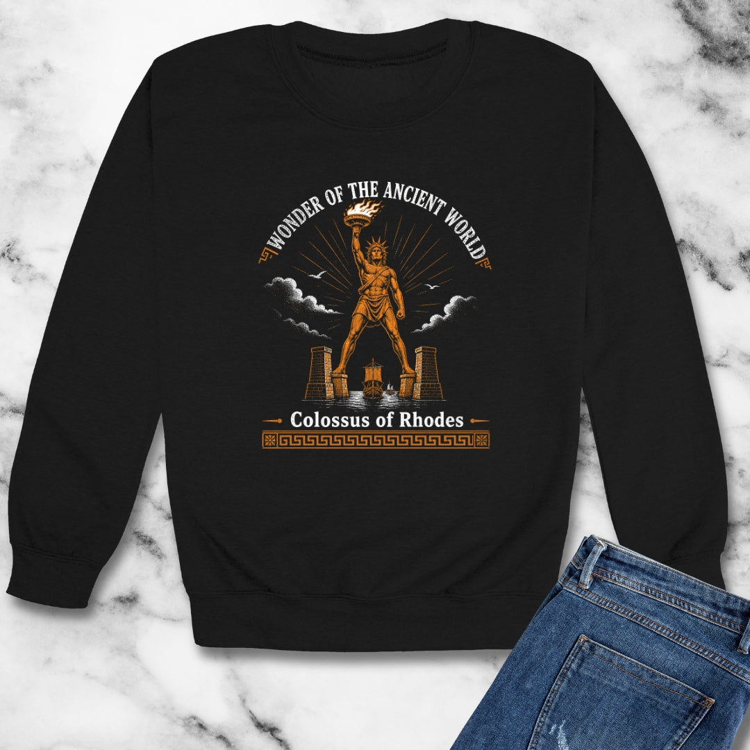 Colossus of Rhodes Wonder of Ancient World Unisex Heavy Crewneck Sweatshirt