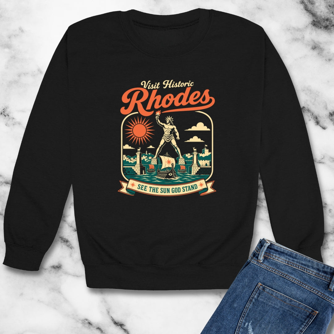 Colossus of Rhodes Visit Rhodes Unisex Heavy Crewneck Sweatshirt