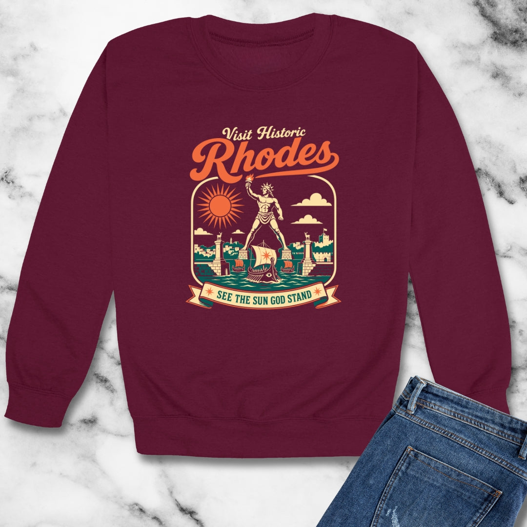 Colossus of Rhodes Visit Rhodes Unisex Heavy Crewneck Sweatshirt