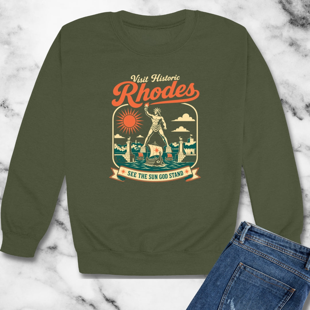 Colossus of Rhodes Visit Rhodes Unisex Heavy Crewneck Sweatshirt