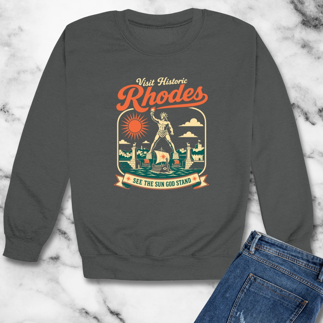 Colossus of Rhodes Visit Rhodes Unisex Heavy Crewneck Sweatshirt
