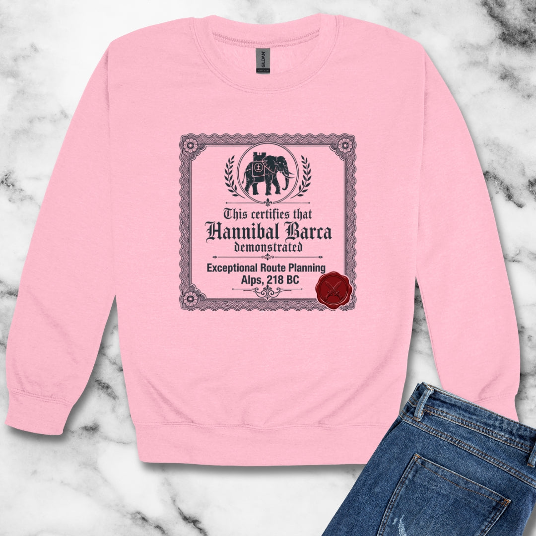 Hannibal Barca Certificate for Route Planning Unisex Heavy Crewneck Sweatshirt