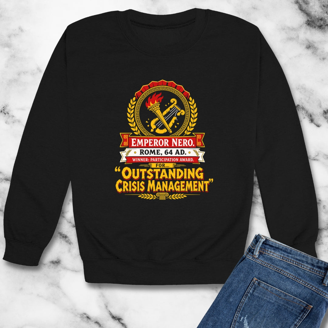 Emperor Nero Certificate for Crisis Management Unisex Heavy Crewneck Sweatshirt
