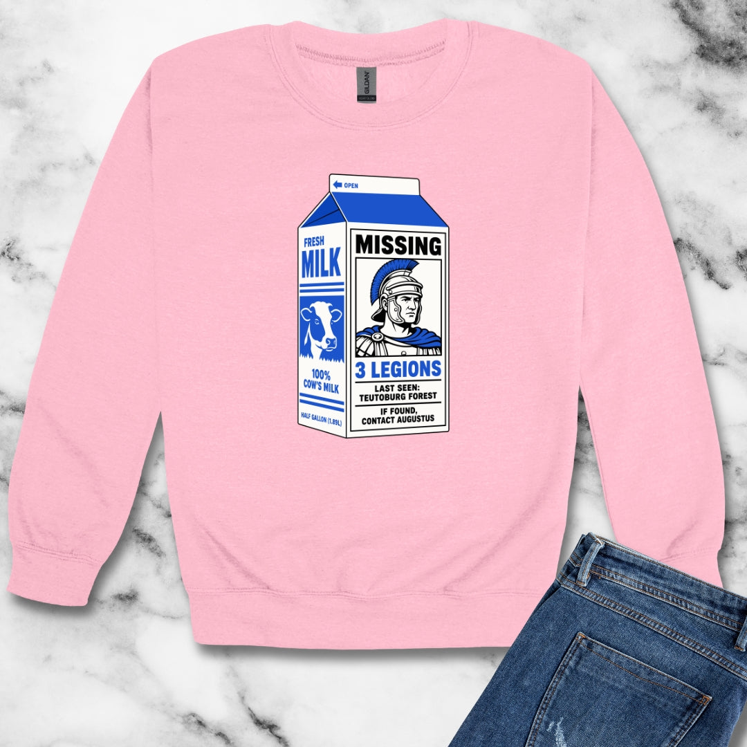 Milk Carton Teutoburg Forest Roman Legions Missing Unisex Heavy Crewneck Sweatshirt