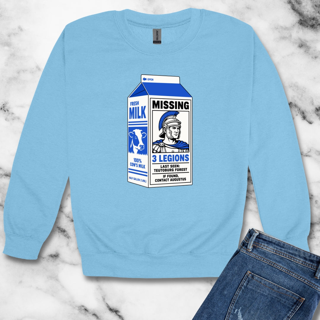 Milk Carton Teutoburg Forest Roman Legions Missing Unisex Heavy Crewneck Sweatshirt